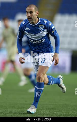 Brescia, Italia. 27 novembre 2021. Rodrigo Palacio (Brescia Calcio) in azione durante Brescia Calcio vs AC Pisa, partita di calcio italiana Serie B a Brescia, Italia, Novembre 27 2021 Credit: Agenzia fotografica indipendente/Alamy Live News Foto Stock