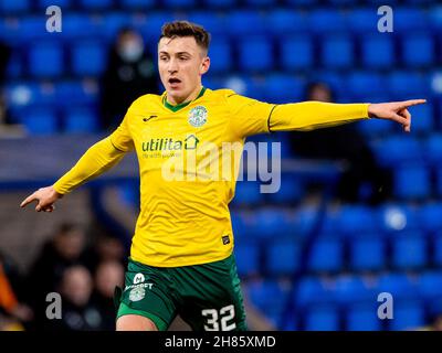 McDiarmid Park, Perth, Regno Unito. 27 novembre 2021. Campionato scozzese di calcio, St Johnstone Versus Hibernian; Josh Campbell of Hibernian Credit: Action Plus Sports/Alamy Live News Foto Stock