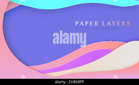 Sfondo astratto vettoriale. Carta strati multicolore. Illustrazione Vettoriale