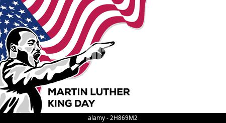 martin luther king jr sfondo giorno, banner, poster con area spazio per le copie. MLK Day Vector design Illustrazione Vettoriale