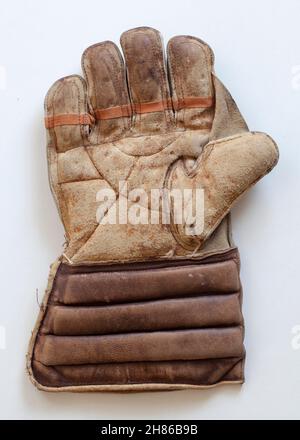 Old Cricket Batting Glove Foto Stock