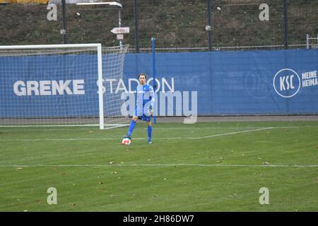 KSC U19 A-Junioren Bundesliga gegen SC Freiburg, lega giovanile Karlsruhe Wildpark Karlsruher SC 26. Novembre 2021 Foto Stock