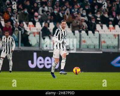 Adrien Rabiot (Juventus FC) durante la Serie Italiana Una partita di calcio tra Juventus FC e Atalanta BC il 27 novembre 2021 allo Stadio Allianz di Torino Foto Stock