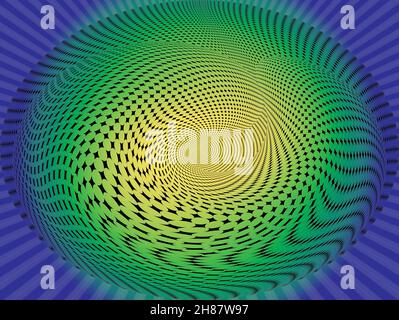 Calcolatore geometrico generato Op Art (Optical Art) immagine Foto Stock