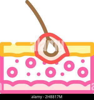 follicolite malattia della pelle problema colore icona vettore illustrazione Illustrazione Vettoriale