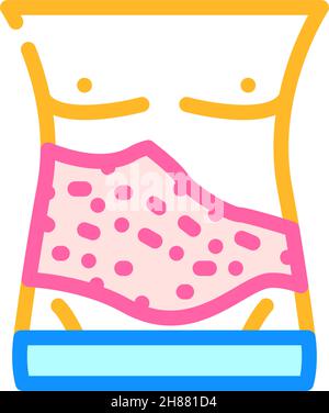 shingles pelle malattia colore icona vettore illustrazione Illustrazione Vettoriale