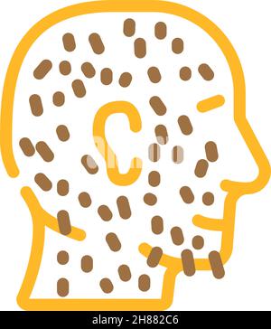 ipertricosi malattia della pelle colore icona vettore illustrazione Illustrazione Vettoriale