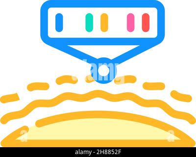 analisi spettrale di stelle e pianeti immagine vettoriale icona a colori Illustrazione Vettoriale