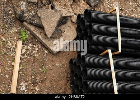 Immagine di tubi in polipropilene di grande diametro Foto Stock