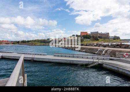 Varberg: Fortezza di Varberg, piscina d'acqua di mare, area marina Kattegat in , Hallands Län, Svezia Foto Stock