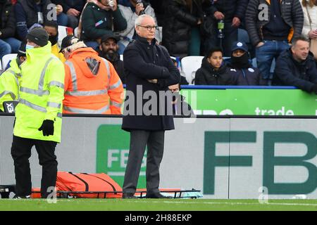 LEICESTER, GBR. 28 NOVEMBRE Claudio Ranieri, manager di Watford durante la partita della Premier League tra Leicester City e Watford al King Power Stadium di Leicester domenica 28 novembre 2021. (Credit: Jon Hobley | MI News) Credit: MI News & Sport /Alamy Live News Foto Stock