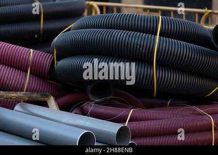 Immagine di tubi in polipropilene di grande diametro Foto Stock