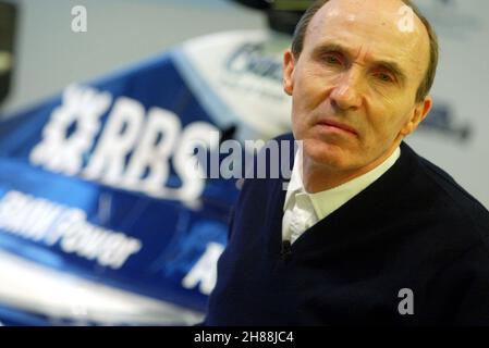 Foto del file datata 06-01-2005 di Sir Frank Williams, fondatore ed ex team principal di Williams Racing, morto all'età di 79 anni, il team ha annunciato. Data di emissione: Domenica 28 novembre 2021. Foto Stock