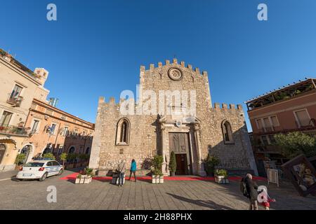 Cattedrale di San Nicola (Duomo di Taormina) - XIII secolo, nella città di Taormina, Messina, Sicilia, Italia, Europa. Foto Stock