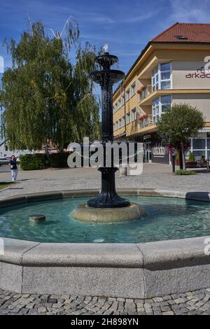 Bucovice, Repubblica Ceca - 10 settembre 2021 - Piazza della libertà Foto Stock