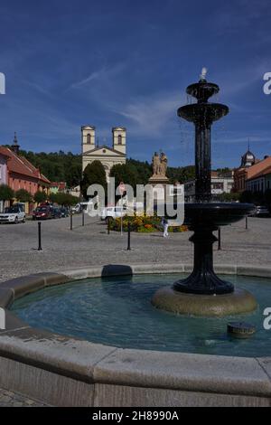 Bucovice, Repubblica Ceca - 10 settembre 2021 - Piazza della libertà Foto Stock