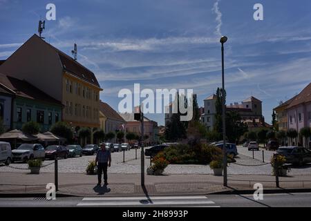 Bucovice, Repubblica Ceca - 10 settembre 2021 - Piazza della libertà Foto Stock