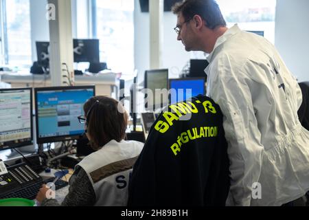 Emergenze, centro di regolamentazione Foto Stock