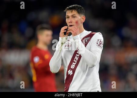 Roma, Italia. 28 novembre 2021. SASA Lukic di Torino Calcio durante la Serie Una partita di calcio tra ROMA e Torino FC allo stadio Olimpico di Roma, 28 novembre 2021. Foto Antonietta Baldassarre/Insidefoto Credit: Ininsidefoto srl/Alamy Live News Foto Stock