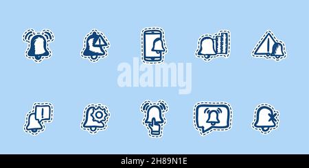 Linea di notifica Doodle art sticker vettore illustrazione sfondo isolato Illustrazione Vettoriale