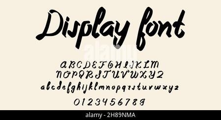 Visualizza font, carattere tipografico alfabeto vettore illustrazione isolato sfondo Illustrazione Vettoriale