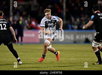 Barnet, Regno Unito. 28 novembre 2021. Premiership Rugby. Saracens uomo V Vendita squali. Stadio StoneX. Barnet. Daniel du Preez (sale squali). Credit: Sport in immagini/Alamy Live News Foto Stock