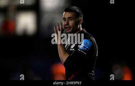 Barnet, Regno Unito. 28 novembre 2021. Premiership Rugby. Saracens uomo V Vendita squali. Stadio StoneX. Barnet. Alex Lozowski (Saracens Men). Credit: Sport in immagini/Alamy Live News Foto Stock