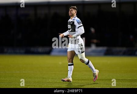 Barnet, Regno Unito. 28 novembre 2021. Premiership Rugby. Saracens uomo V Vendita squali. Stadio StoneX. Barnet. Tom Roebuck (sale Sharks). Credit: Sport in immagini/Alamy Live News Foto Stock