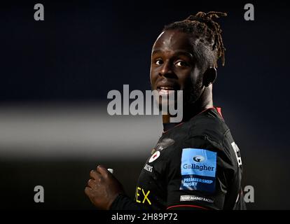 Barnet, Regno Unito. 28 novembre 2021. Premiership Rugby. Saracens uomo V Vendita squali. Stadio StoneX. Barnet. Rotimi Segun (Saracens Men). Credit: Sport in immagini/Alamy Live News Foto Stock