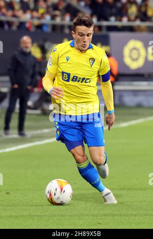 Cadice, Cadice, Spagna. 28 novembre 2021. Salvi di Cadice CF durante la partita la Liga Santader tra Cadice CF e il tletico de Madrid a Nuevo Mirandilla a Cadice, in Spagna, il 28 novembre 2021. (Credit Image: © Jose Luis Contreras/DAX via ZUMA Press Wire) Foto Stock