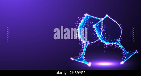 Struttura a reticolo a bassa poli in vetro Illustrazione Vettoriale