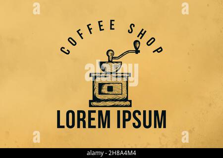 Torrefattore, vintage logo di caffè Illustrazione Vettoriale