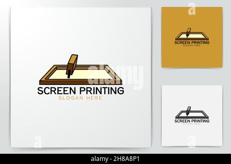 La stampa serigrafica disegni logo ispirazione isolata su sfondo bianco Illustrazione Vettoriale