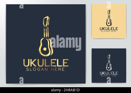 Ukulele disegni logo, illustrazione vettoriale Illustrazione Vettoriale