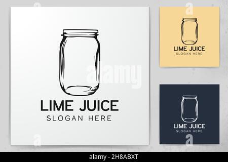 Blank mason jar logo design ispirazione Illustrazione Vettoriale