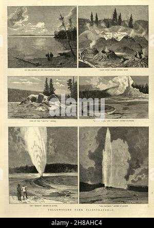 Scenes in Yellowstone Park, USA, 1880, 19 ° secolo Foto Stock