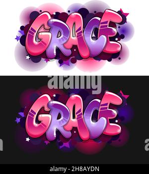 Graffiti Designed Name Design - Grace Cool graffiti leggibili arte Illustrazione Vettoriale