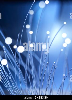 Dettaglio della fibra ottica Foto Stock