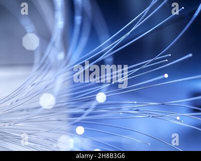 Dettaglio della fibra ottica Foto Stock