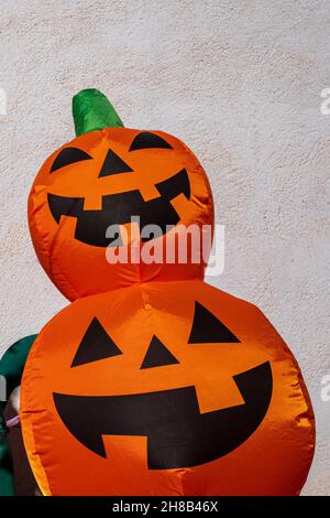 gonfiabile sorridente jack o zucche lanterna Foto Stock