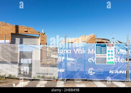 Mona vale surf club a Sydney demolito per essere sostituito con un nuovissimo surf club, Mona vale, Sydney, Australia Foto Stock