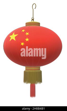 Cina bandiera Lanterna Illustrazione Vettoriale
