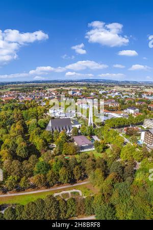 Vista panoramica di Bad Füssing , famoso centro termale della bassa Baviera Foto Stock