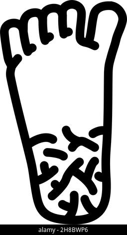 illustrazione vettoriale dell'icona della linea dei talloni incrinati Illustrazione Vettoriale