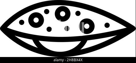 illustrazione vettoriale dell'icona della linea contagiosa di molluskum Illustrazione Vettoriale