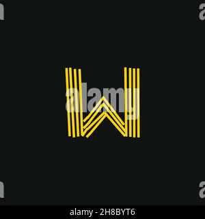 Logo W, scritta a mano iniziale o scritta a mano per l'identità. Logo disegno a mano Calligraphy Lettering e disegno a mano Vector illustrazione. Illustrazione Vettoriale