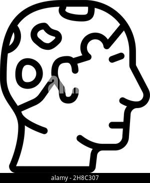 immagine vettoriale dell'icona della linea alopecia areata Illustrazione Vettoriale