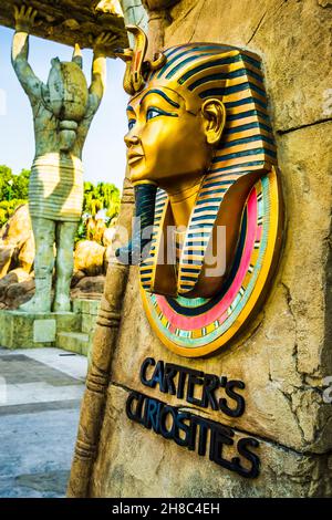 Singapore - 26 feb 2021: Carter's Curiosities presso gli Universal Studios Singapore. Foto Stock