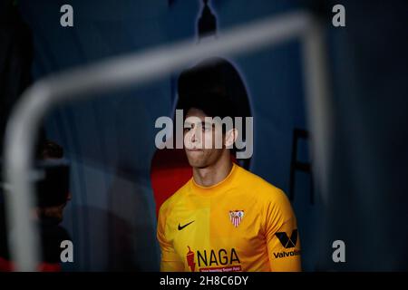 Bono del Sevilla FC durante la partita de la Liga Santader tra Real Madrid e Sevilla FC all'Estadio Santiago Bernabeu di Madrid, Spagna. Foto Stock