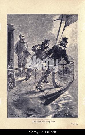 E che cosa hanno visto? Robur il Conquistatore (in francese Robur-le-Conquérant) è un romanzo di fantascienza di Jules Verne, pubblicato nel 1886. È anche noto come Clipper delle nuvole. Ha un sequel, Maestro del mondo, che è stato pubblicato nel 1904. Foto Stock